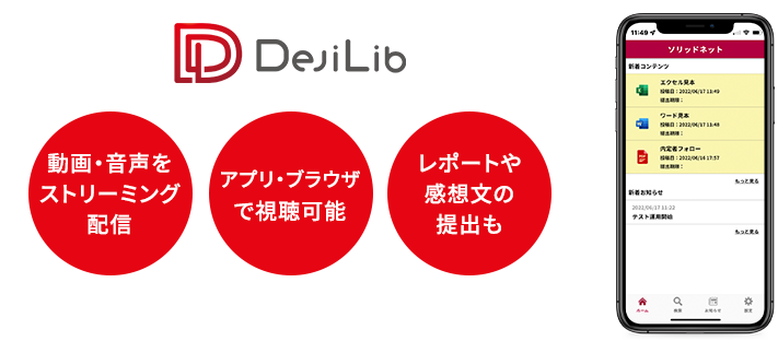 動画・音声・ドキュメントの配信と<br>ライブラリー化を実現